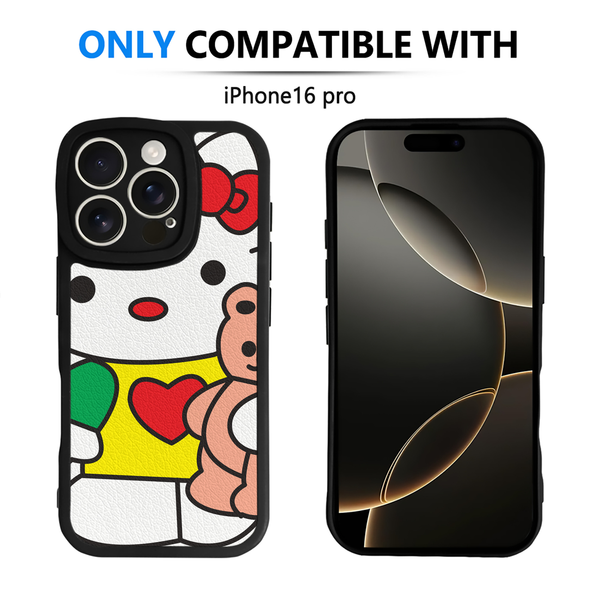 （画像用） Hello Kitty ハローキティ 【iPhone 16シリーズ対応】シリコンスマホケース（レザー調） 材質：シリコン